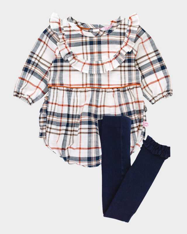 Girl's Homegrown Harvest Romper & Tights Set, Size Newborn-